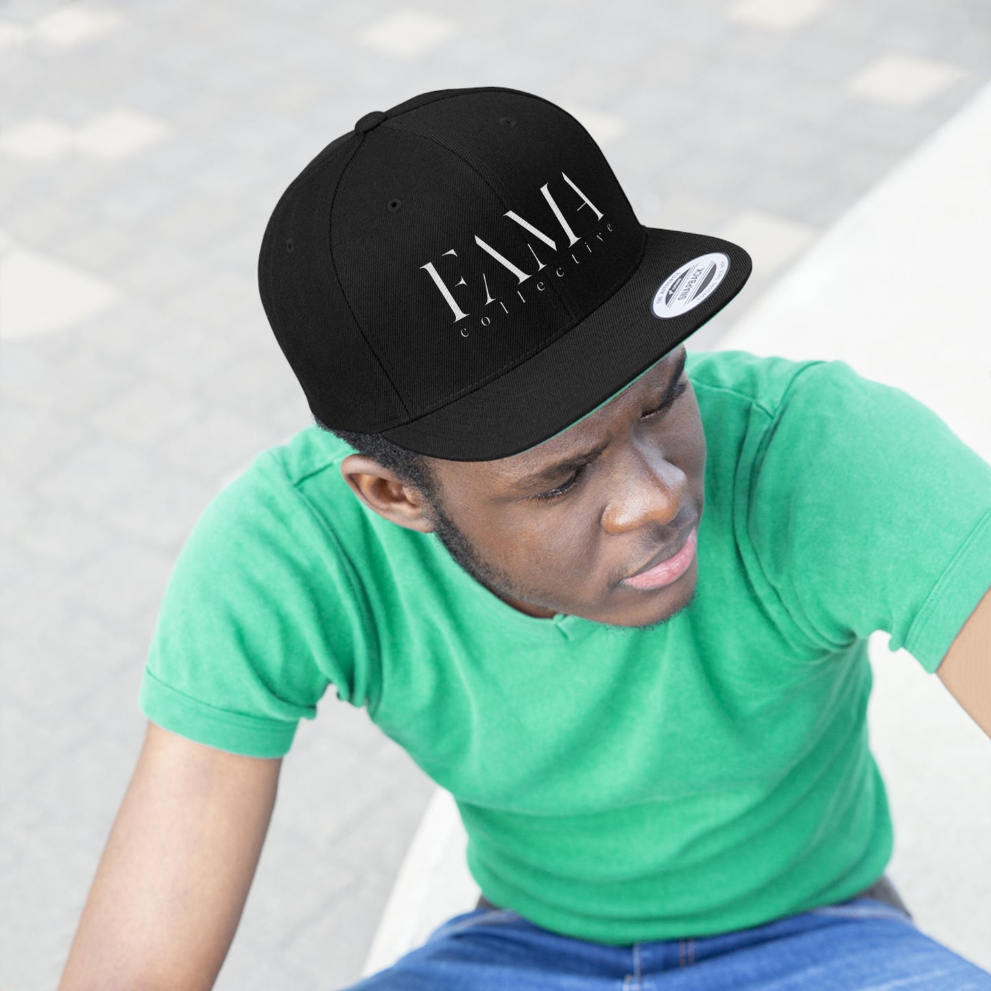 FAMA Collective Black Flat Hat